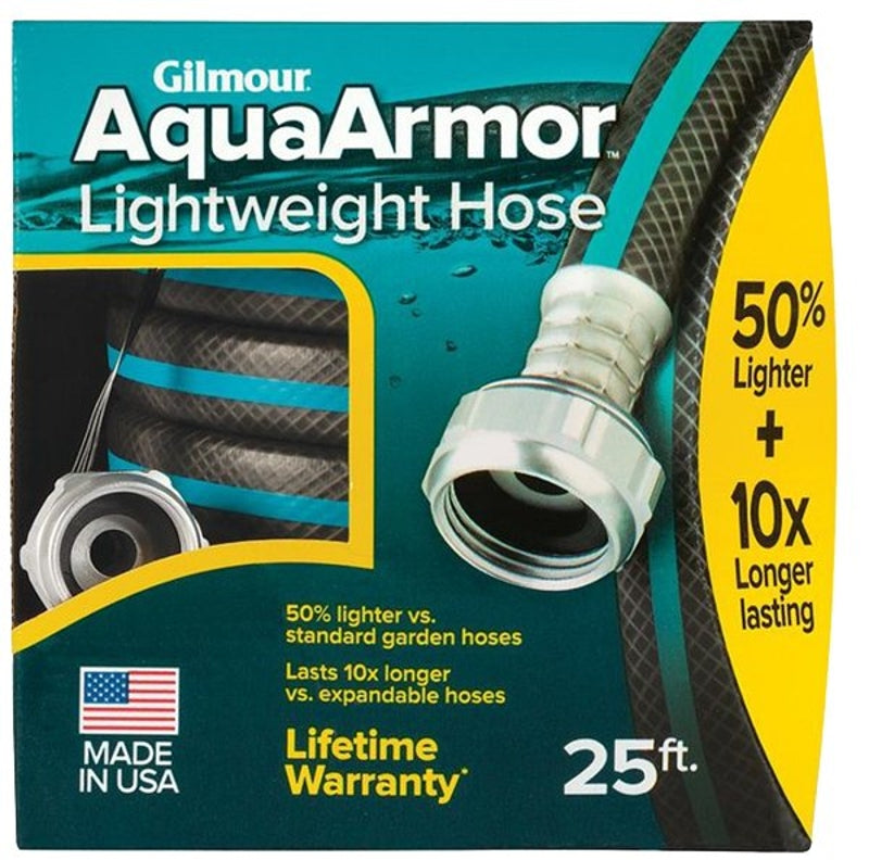 Gilmour 869251-1001 AquaArmor Lightweight Garden Hose, Black, 25 Ft