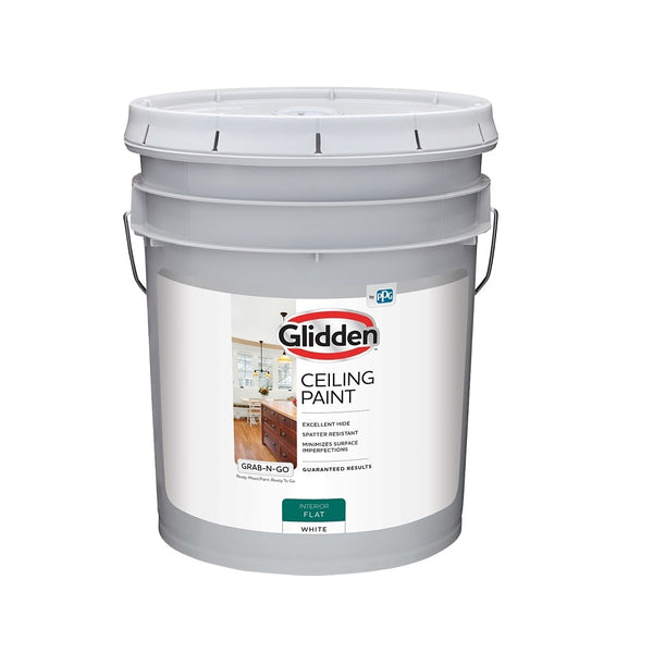 Glidden 2070T/05 Interior Flat Grab-N-Go Ceiling Paint, 5 Gallon