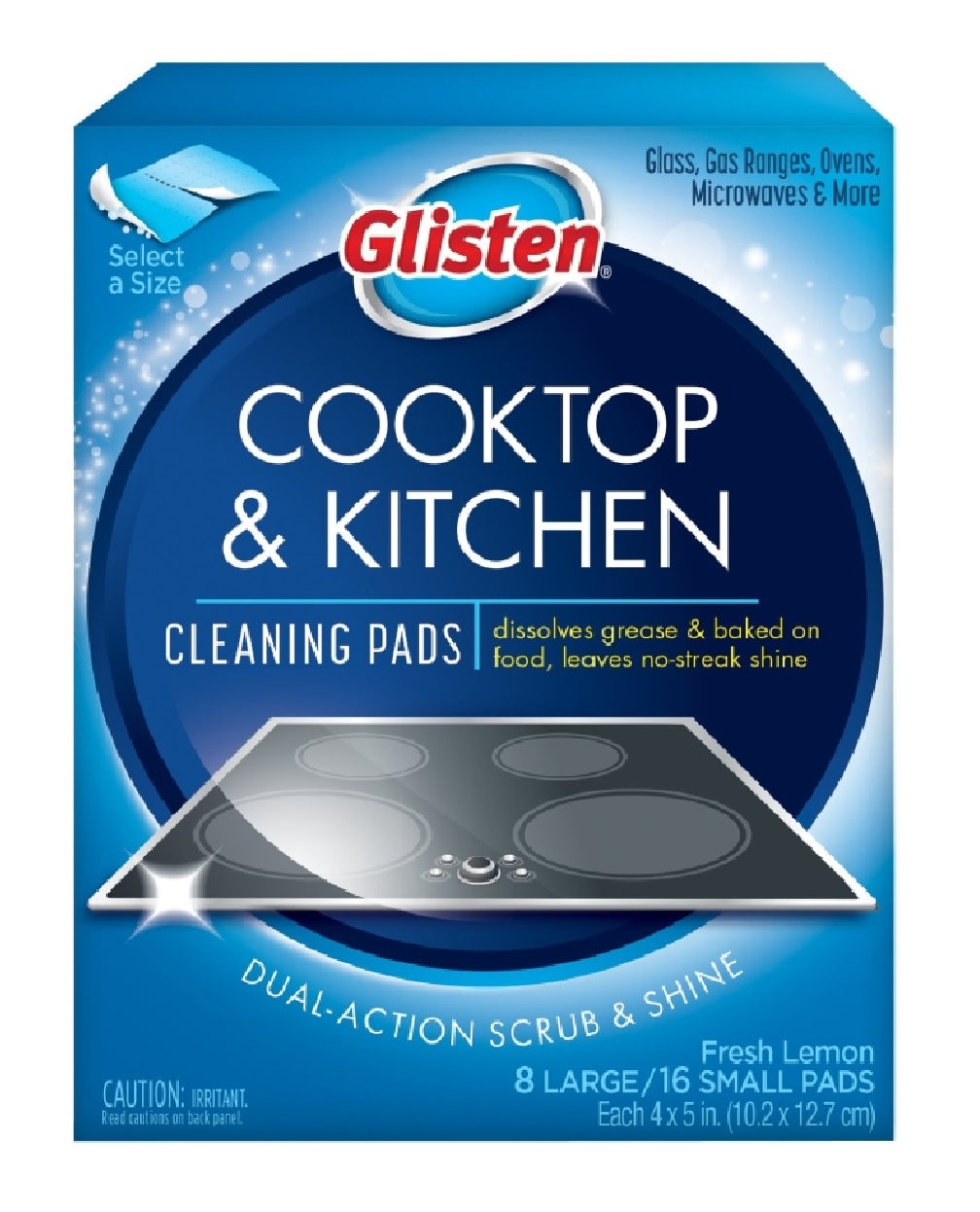 Glisten GC0608T Lemon Scent Cleaning Pad, White