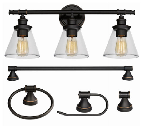 Globe Electric 50192 All-In-One Bathroom Light Set, 3-Light
