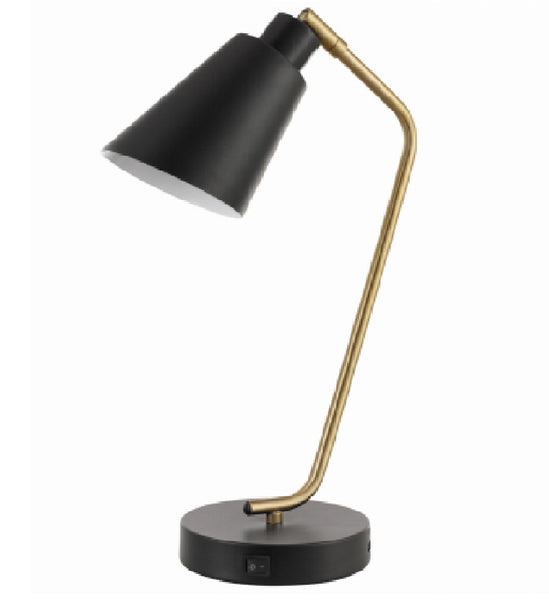 Globe Electric 52095 Belmont Desk Lamp with USB Port, Black