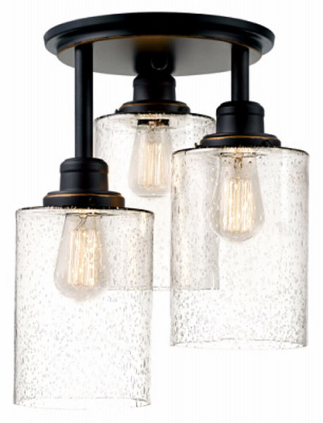 Globe Electric 65904 Flush Mount Fixture, Oil Rubbed Bronze Finish