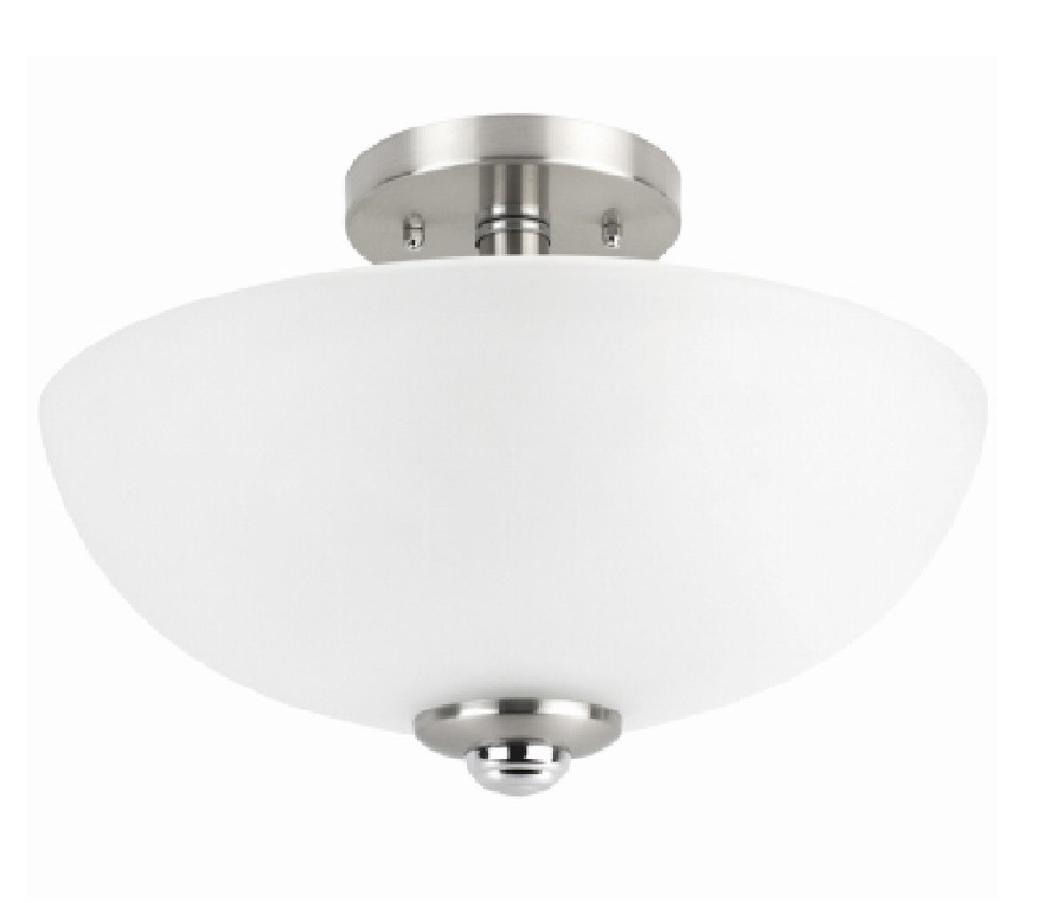 Globe Electric 63357 Hudson 2-Light Flush Mount Ceiling Light, Brushed Nickel
