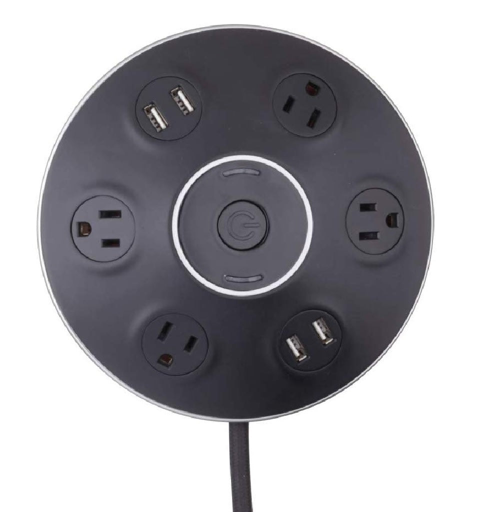 Globe Electric 78525 4-Outlet USB Surge Protector, Black