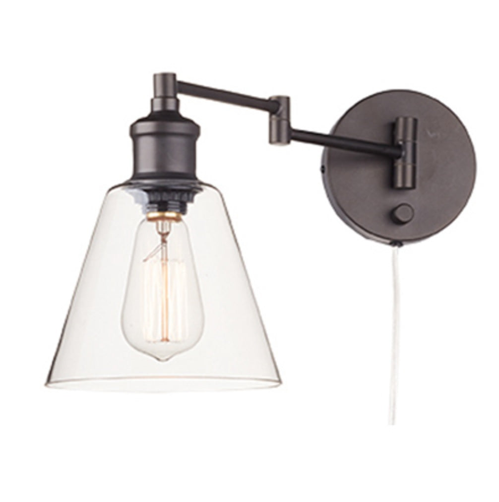 Globe Electric 65311 Plug In Wall Sconce, Dark Bronze