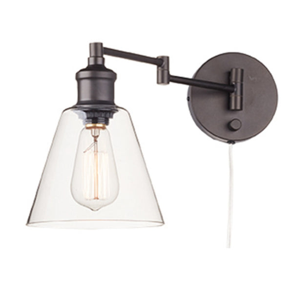 Globe Electric 65311 Plug In Wall Sconce, Dark Bronze