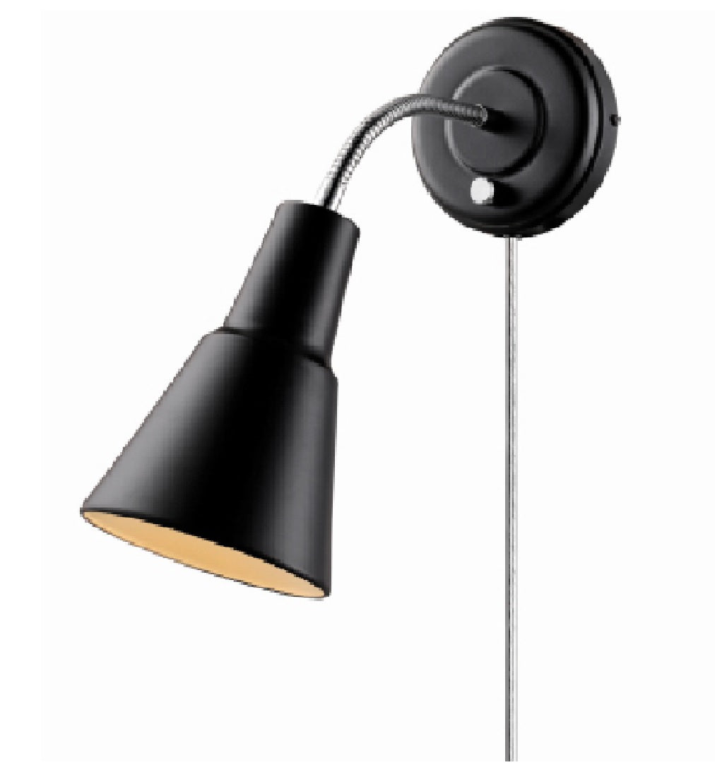 Globe Electric 65312 Ramezay Gooseneck Wall Sconce, Matte Black