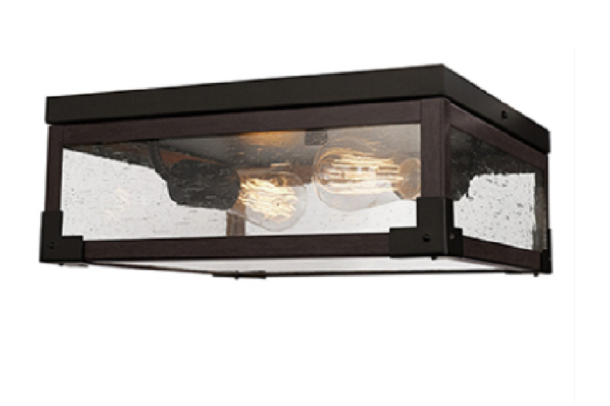 Globe Electric 65917 Williamsburg 2-Light Flush Mount Ceiling Light, Dark Bronze