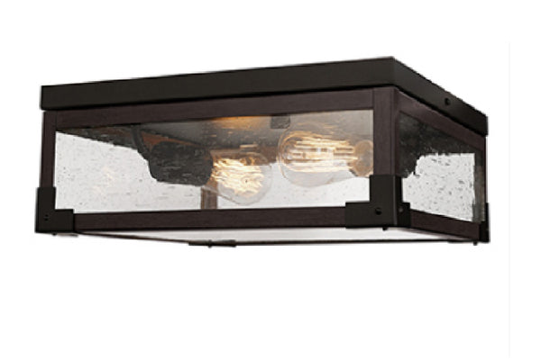 Globe Electric 65917 Williamsburg 2-Light Flush Mount Ceiling Light, Dark Bronze