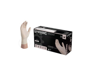 Gloveworks TLF44100 Disposable Gloves, M, Ivory