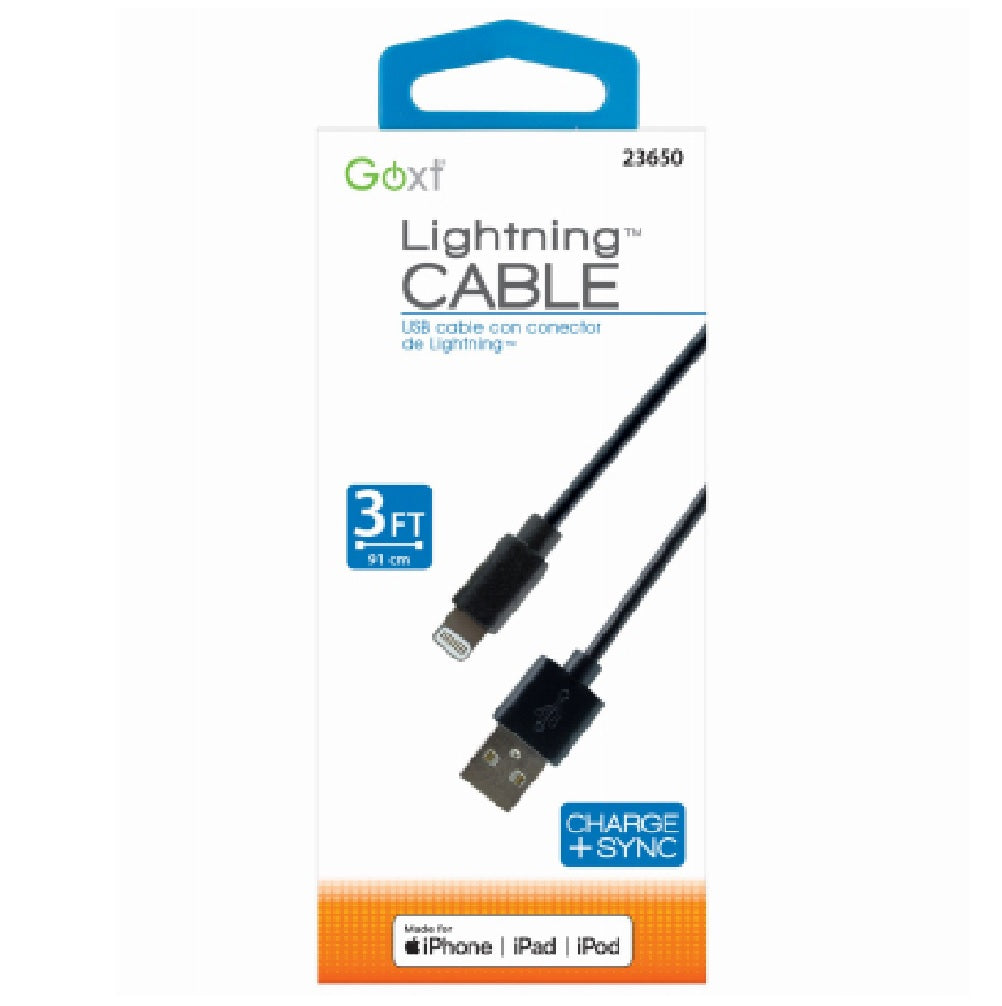 GoXT 23650 Lightning Cable, 3 Feet, Black