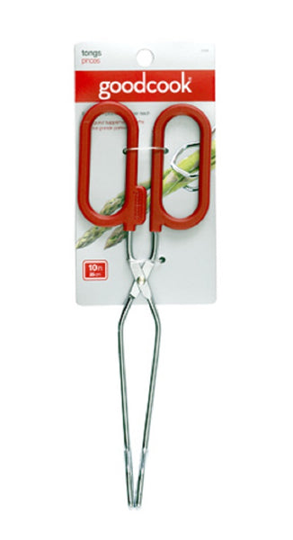 Good Cook 25888 Kitchen Tong, 10", Red/Silver