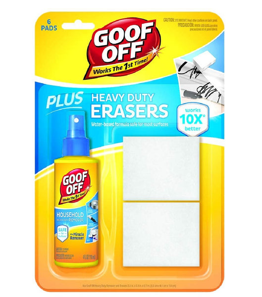 Goof Off FG705E Plus Heavy Duty Erasers, 4 Oz