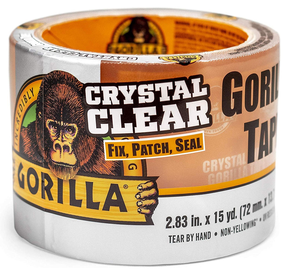 Gorilla 101277 Crystal Clear Duct Tape Tough & Wide, 15 Yard