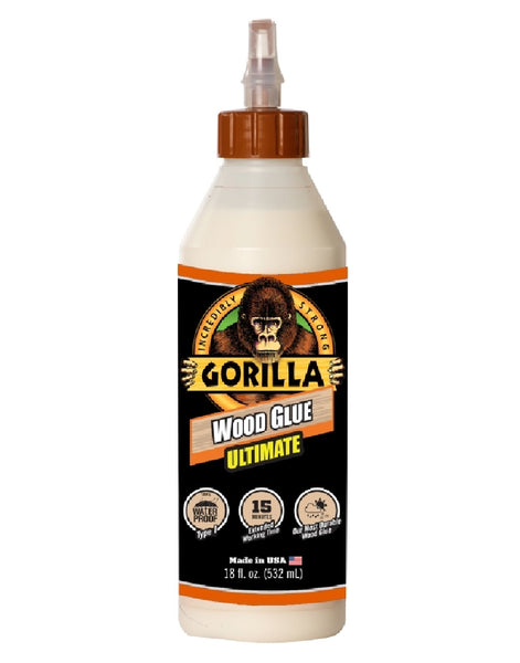 Gorilla 104406 Extra Strength Wood Glue, 18 Oz