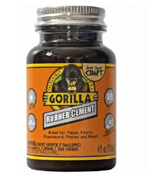Gorilla 105779 High Strength Rubber Cement, 4 Oz