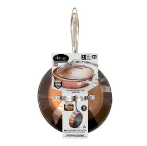 Gotham Steel 2619 Ceramic Copper Pan with Lid, 10 Inch