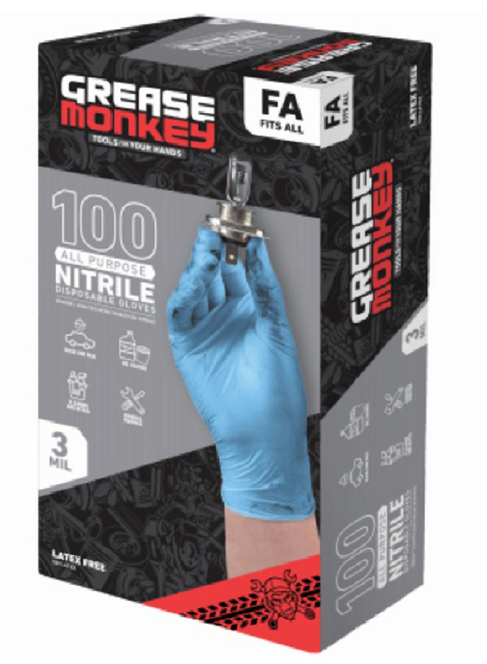 Grease Monkey 13570-110 Disposable Nitrile Glove, 100 Count – Toolbox Supply