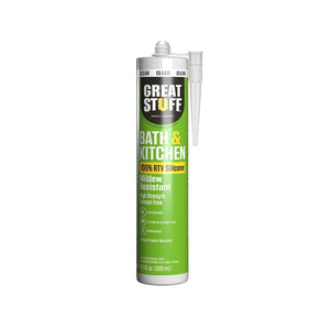 Great Stuff 99BATH3004 Kitchen & Bath Caulk, Clear, 10.1 fl-oz