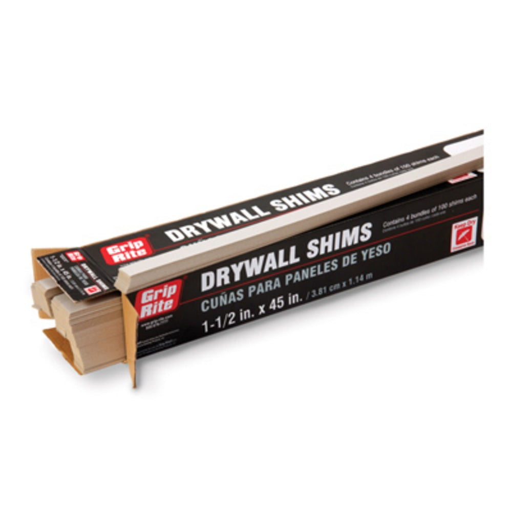 Grip-Rite GRDWSHIM Drywall Shims, 45 Inch x 1.5 Inch