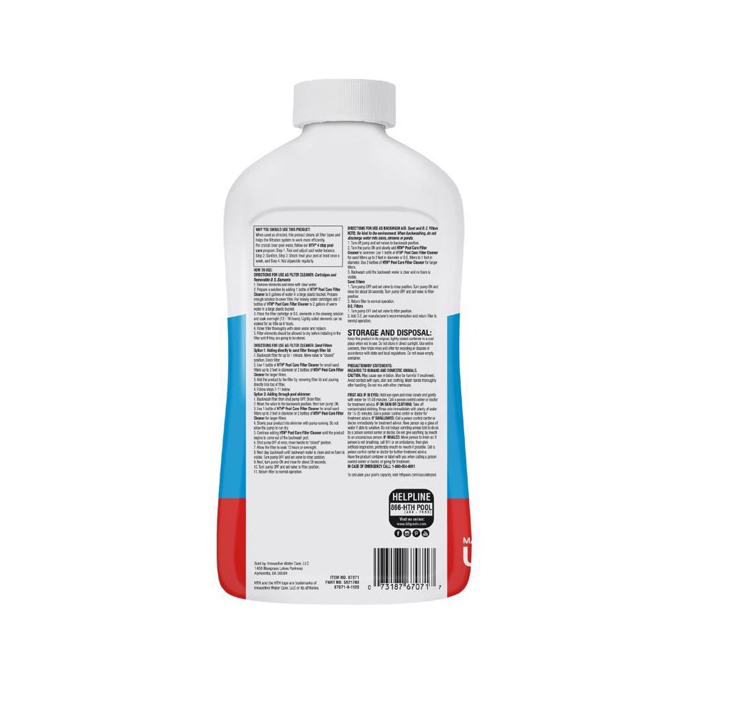 HTH 67071 Pool Care Filter Cleaner, 32 Oz