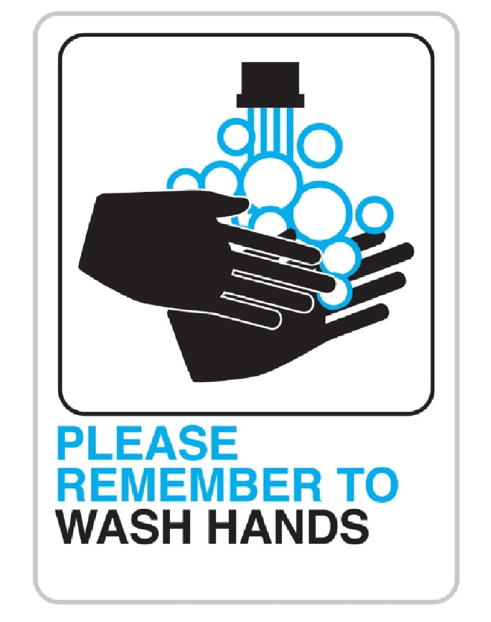 HY-KO D-26 Please Remember To Wash Hands Bathroom Sign, Plastic