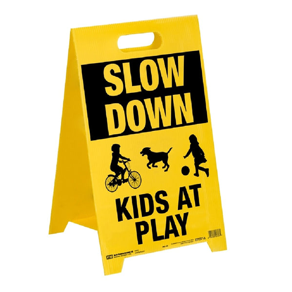 HY-KO PFS-KID Slow Kids At Play Sign Stand, Plastic