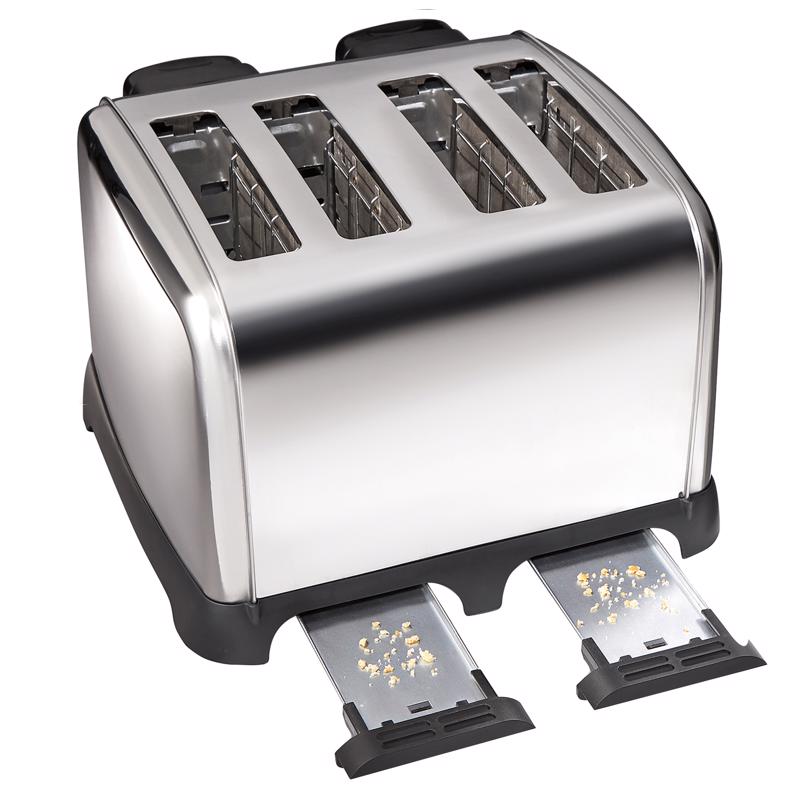 4-Slice Classic Metal Toaster (Black & Brushed Stainless Steel