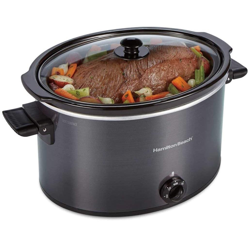 Hamilton Beach 5-Quart Silver Oval Slow Cooker at