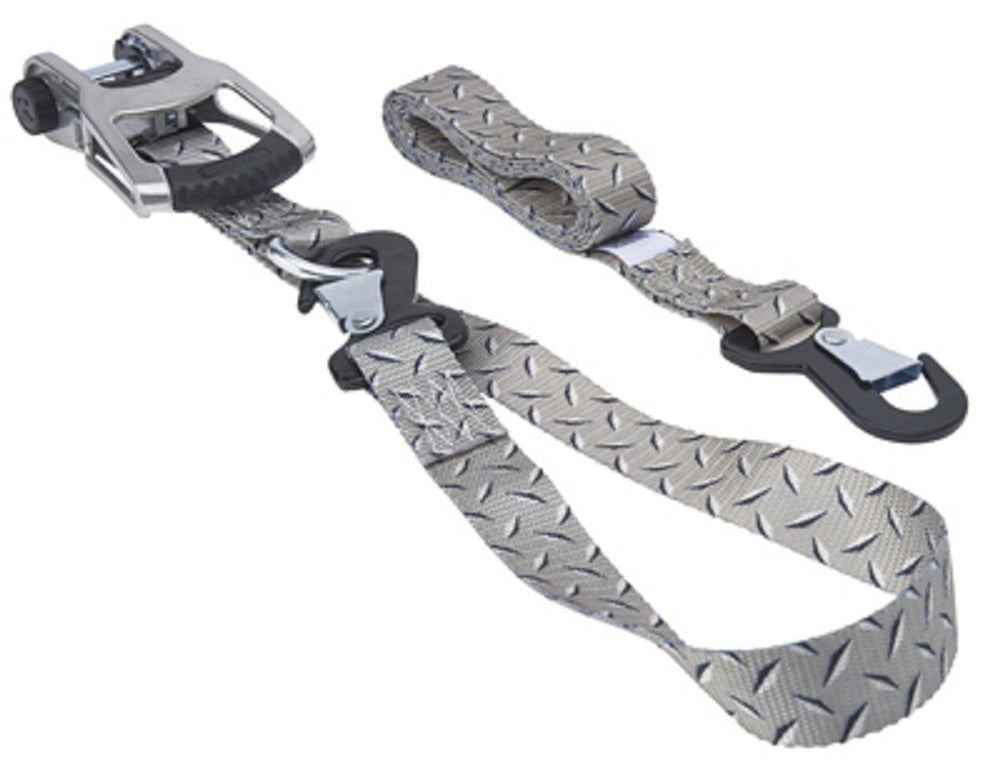 Hampton 47350 Ratchet Tie Down Aluminum Alloy Handle Diamond Plate, 1-1/4" x 8'