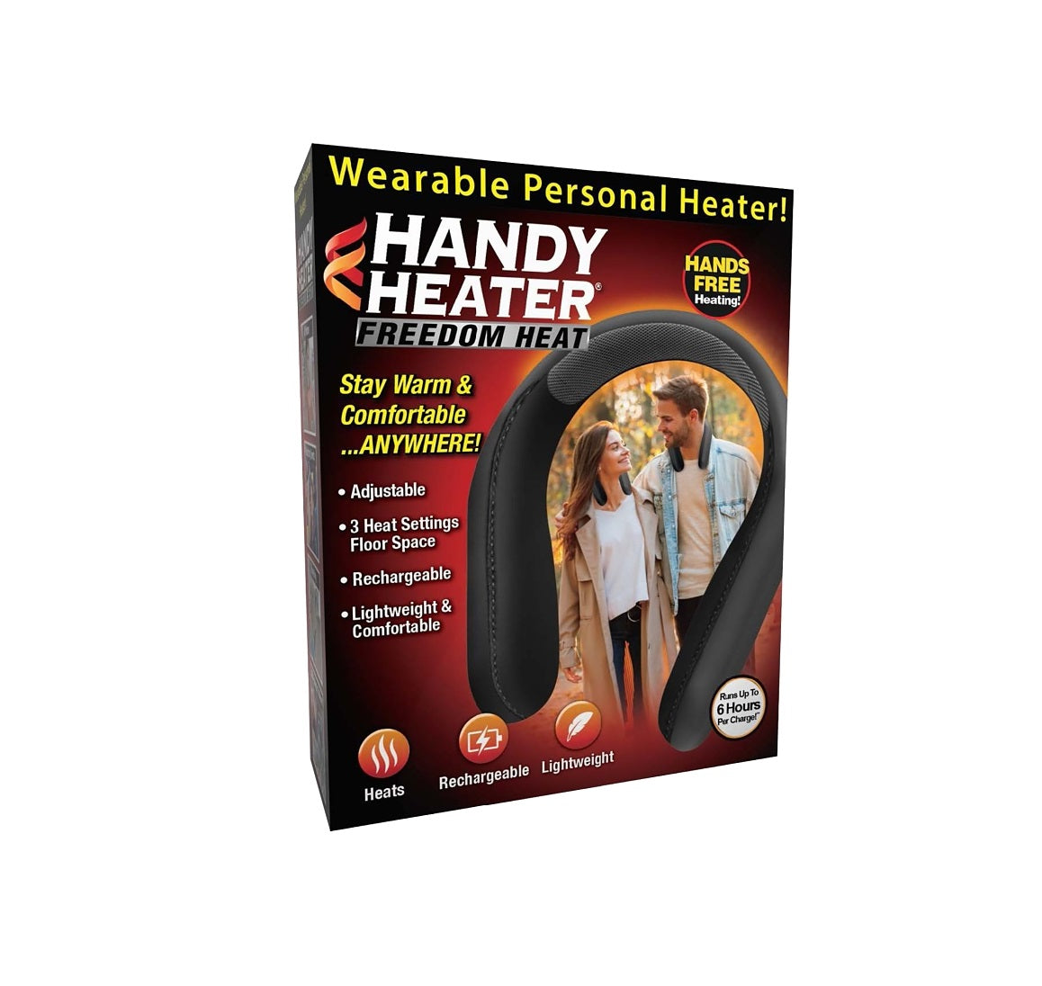 Handy Heater HTBS-MC12/4 Wearable Heater, ABS/Stainless Steel/TPE, Black