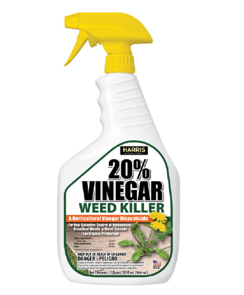 Harris VWEED-32 Organic 20% Vinegar Weed Killer RTU Liquid, 1 Quart