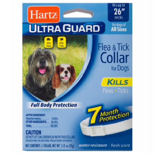 Hartz 81169 UltraGuard Flea & Tick Collar For Dogs, White