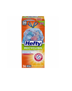 Hefty E85741 Recycling Large Trash Drawstring Bags, Blue, 30-Gal, 36-Count