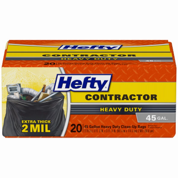 Hefty E24519 Heavy Duty Contractor Bag, Extra Large, 45 Gallon