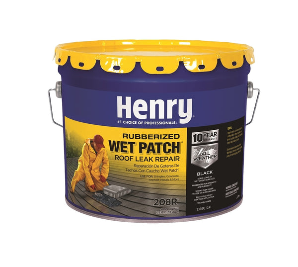 Henry HE208R061 Wet Patch 208R Roof Cement, Black, 3.5 Gallon