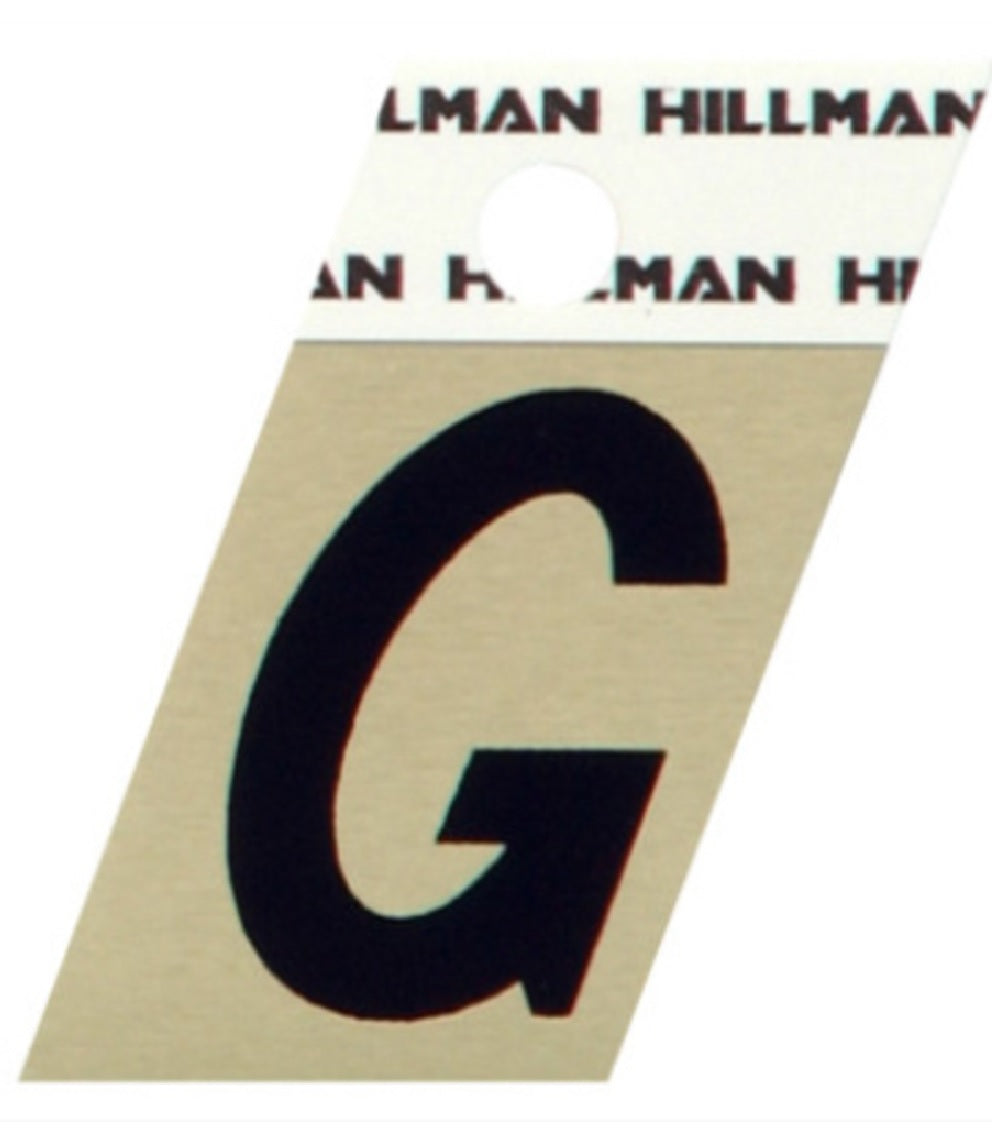 Hillman Fastaners 840506 Adhesive Angle-Cut Letter G, Black and Gold