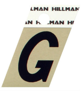 Hillman Fastaners 840506 Adhesive Angle-Cut Letter G, Black and Gold