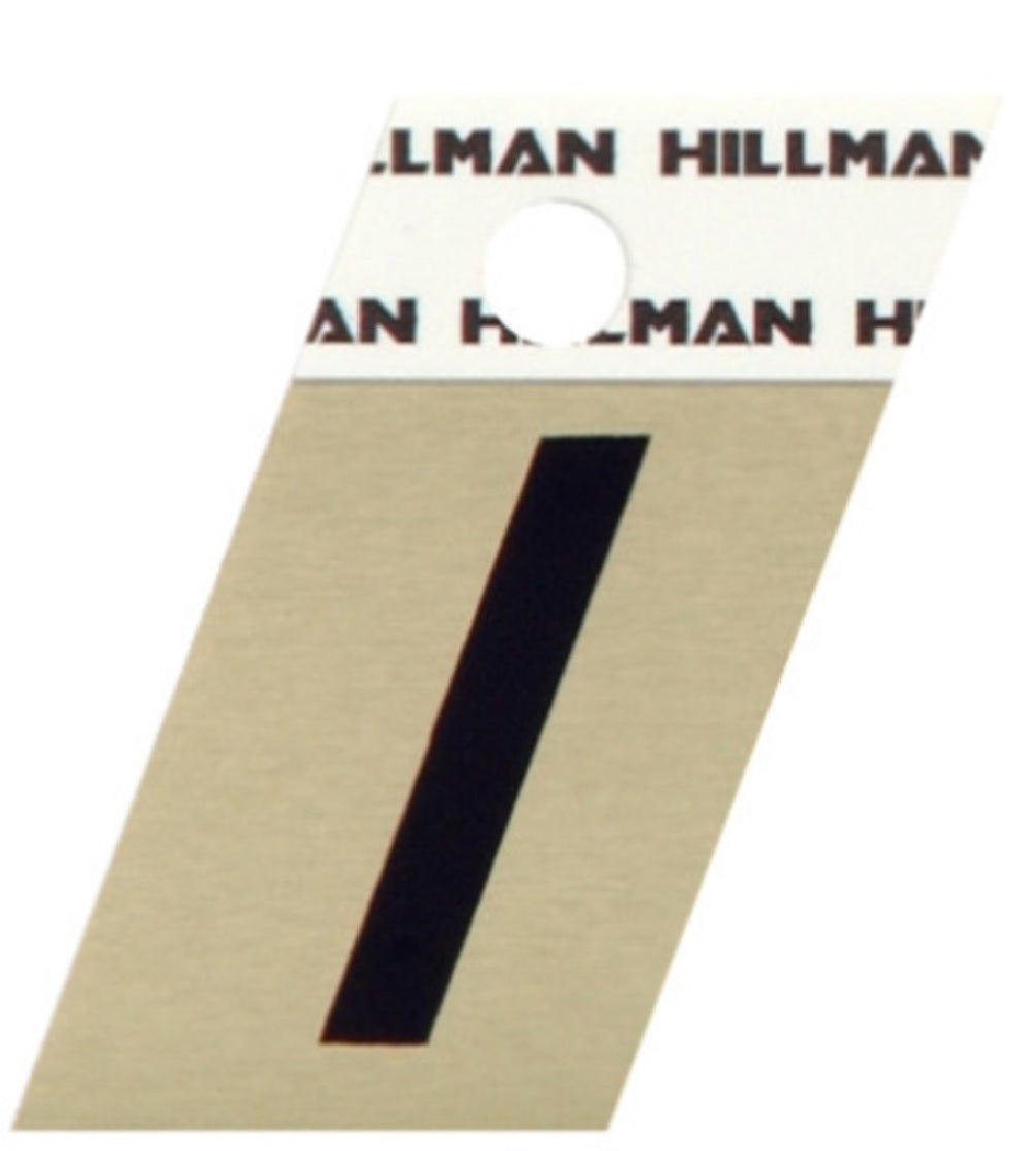 Hillman Fastaners 840510 Adhesive Angle-Cut Letter I, Black and Gold