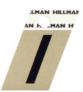 Hillman Fastaners 840510 Adhesive Angle-Cut Letter I, Black and Gold