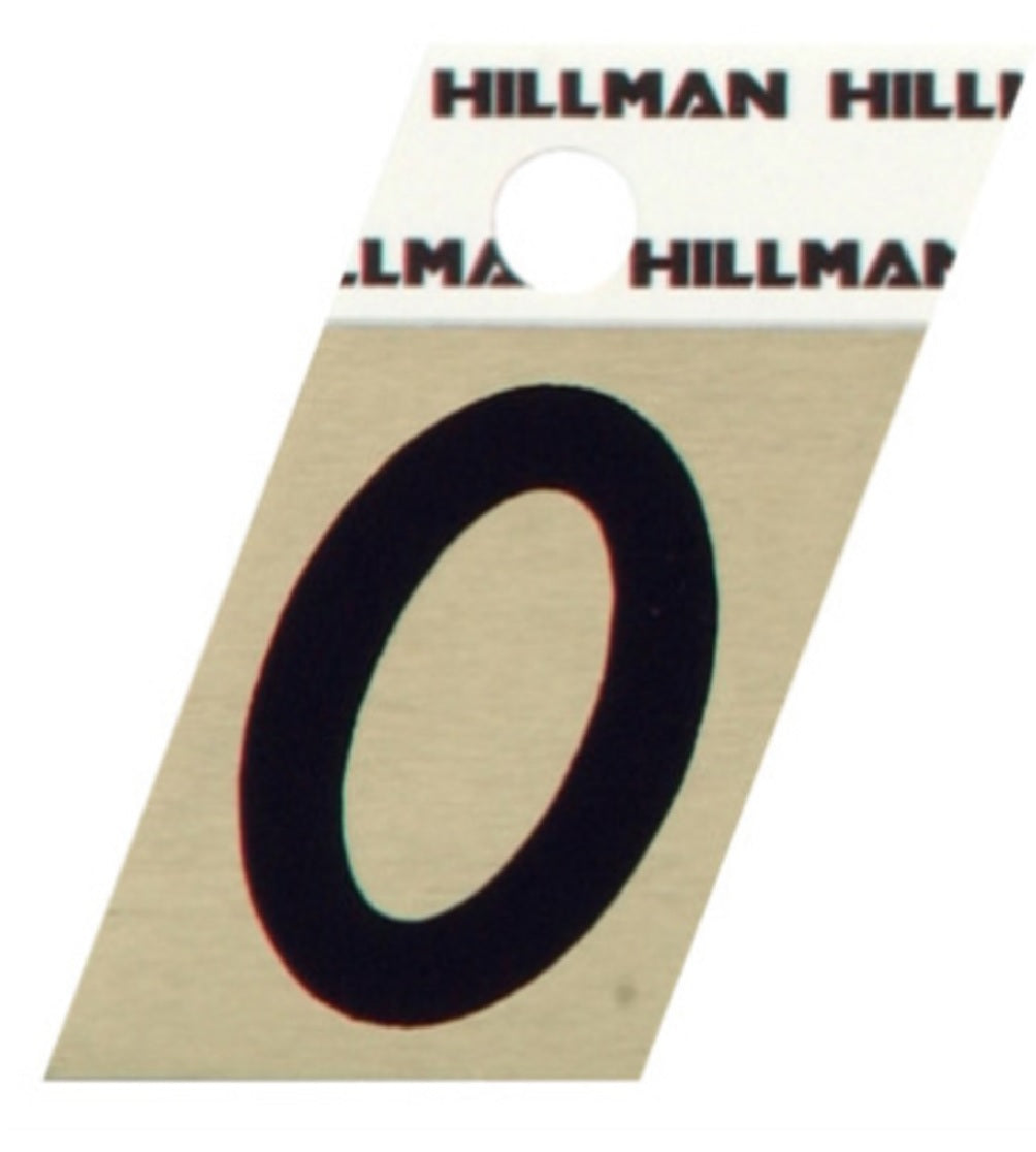Hillman Fastaners 840522 Adhesive Angle-Cut Letter O, Black and Gold