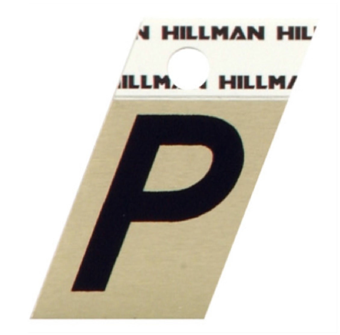 Hillman Fastaners 840524 Adhesive Angle-Cut Letter P, Black and Gold