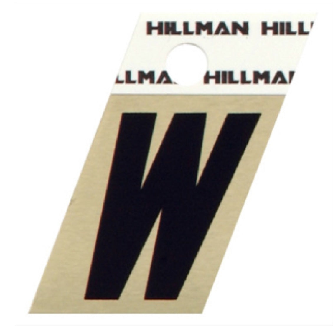 Hillman Fastaners 840538 Adhesive Angle-Cut Letter W, Black and Gold