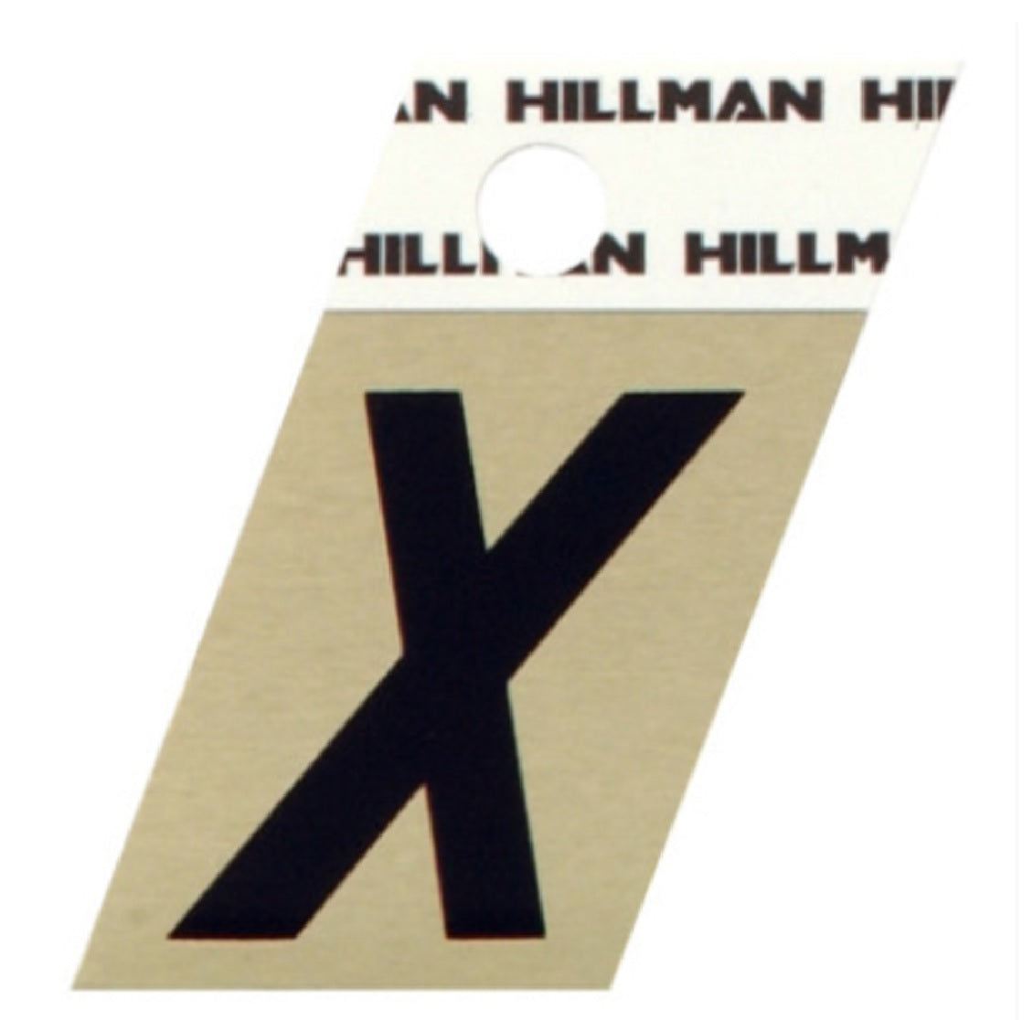 Hillman Fastaners 840540 Adhesive Angle-Cut Letter X, Black and Gold
