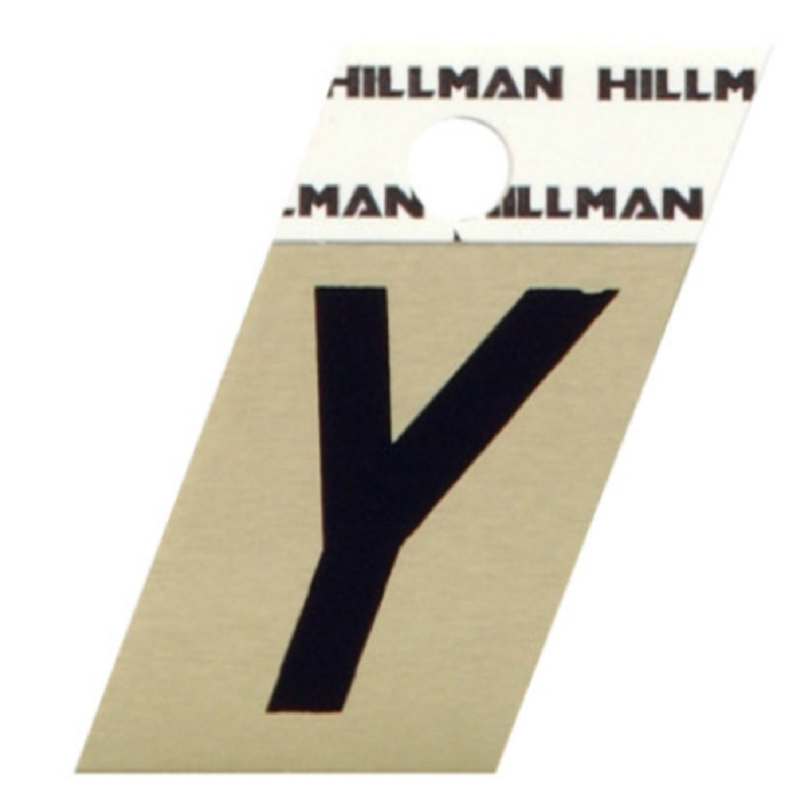 Hillman Fastaners 840542 Adhesive Angle-Cut Letter Y, Black and Gold
