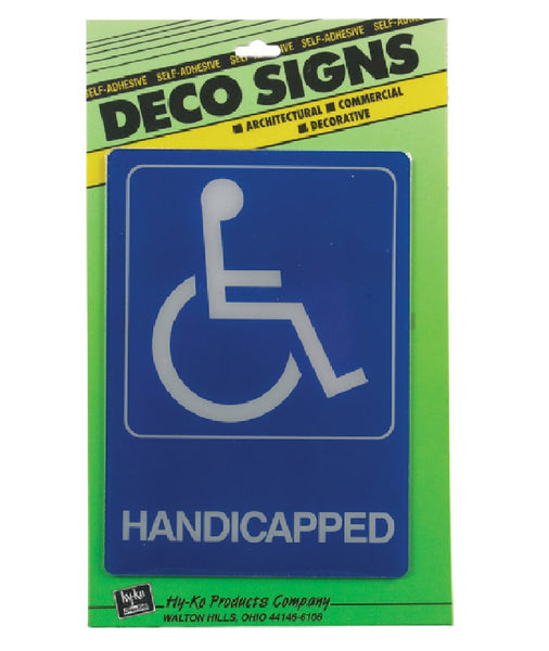 Hillman Fastaners 841780 Deco Handicapped Sign, 5 Inch x 7 Inch