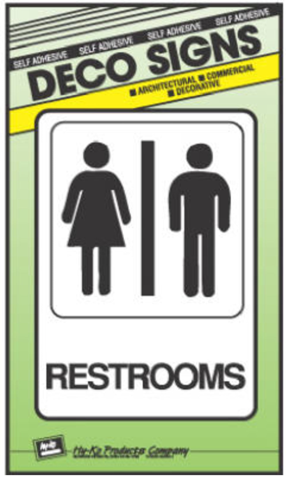 Hillman Fastaners 841758 Deco Restrooms Sign, 3 Inch x 9 Inch