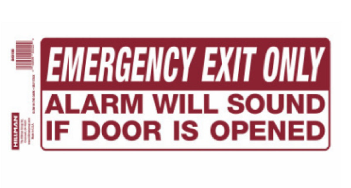 Hillman Fastaners 840199 Glow-in-The-Dark Emergency Exit Sign, 4 Inch x 10 Inch