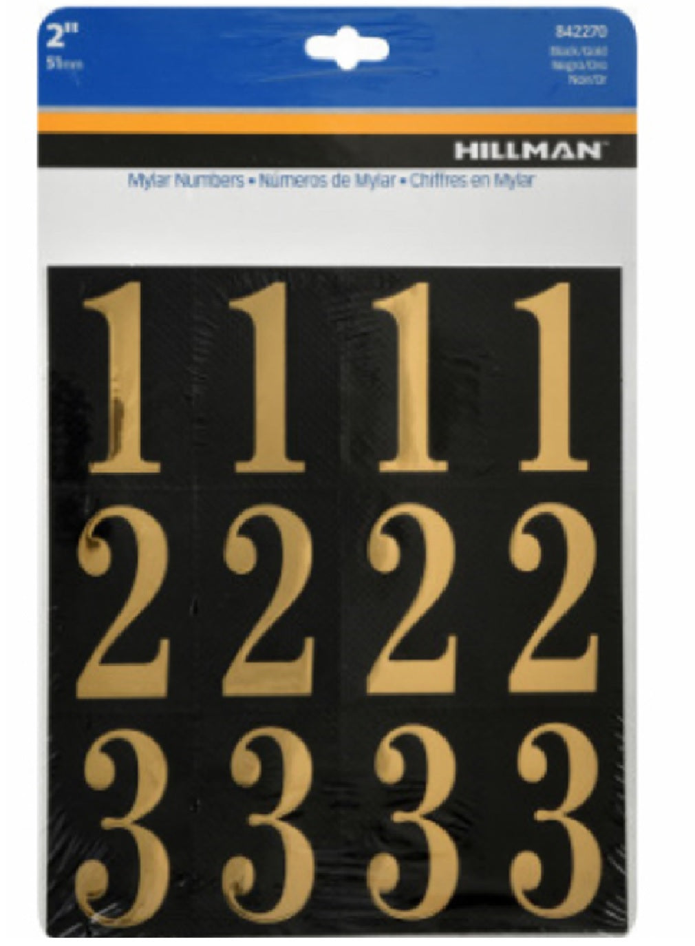 Hillman Fastaners 842270 Mylar Self-Adhesive Number Set, Gold