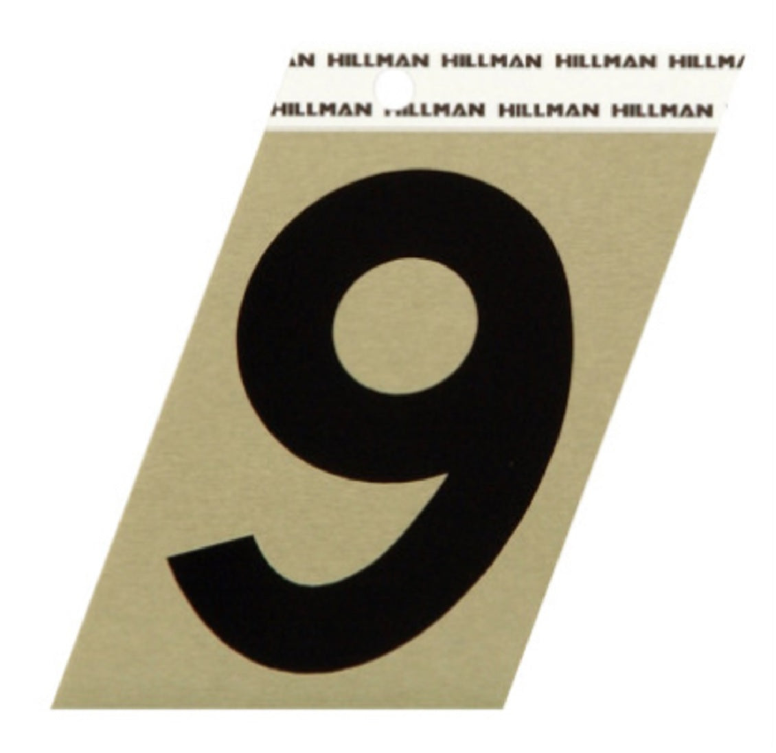 Hillman Fastaners 840570 Reflective Metal Self-Adhesive Number 9, Black